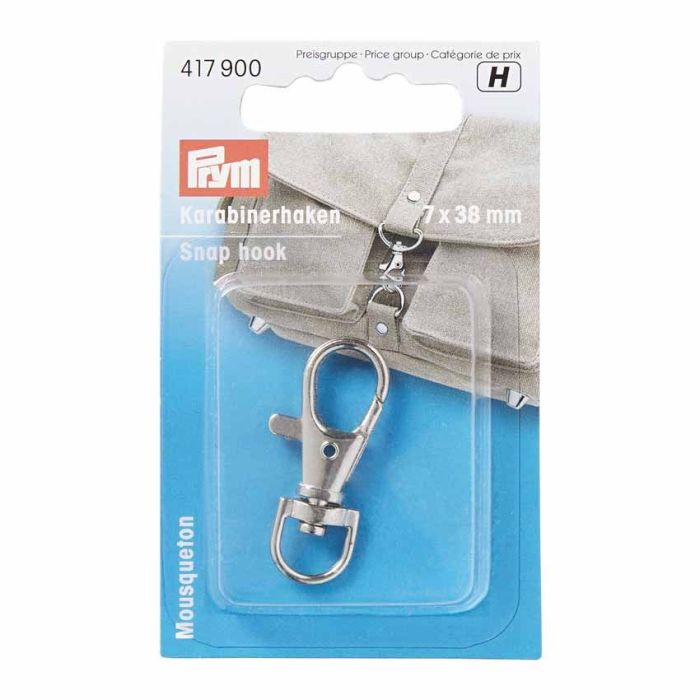 Prym Snap Hook Small Swivel Bag Clasp, 7mm Silver