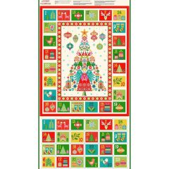 Christmas Brights Advent Calendar Panel | Quilting Cotton Fabric