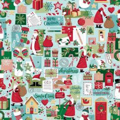 Christmas Wishes: Dear Santa Blue 032/B | Makower UK | Quilting Cotton