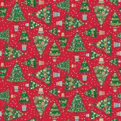 Christmas Wishes: Trees Red 036/R | Makower UK | Quilting Cotton