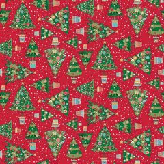 Christmas Wishes: Trees Red 036/R | Makower UK | Quilting Cotton: Bolt End