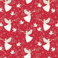 Christmas Herald Angels: Red 041/R | Makower UK | Quilting Cotton