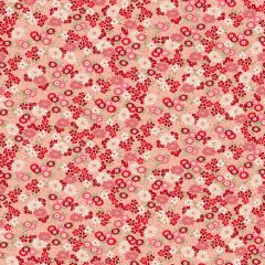 Kasumi Floating Flowers Red 046R | Makower UK | Quilting Fabric