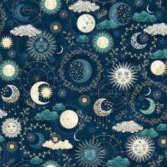 Luna Cosmos Blue 071B | Makower UK | Quilting Fabric