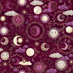 Luna Cosmos Red 071R | Makower UK | Quilting Fabric