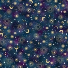 Luna Constellation Blue 073B | Makower UK | Quilting Fabric