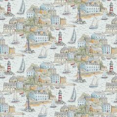 High Tide Harbour View Light Blue 077B2 | Makower UK | Quilting Fabric