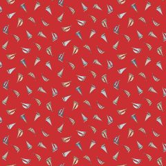 High Tide Sail Away Red 080R | Makower UK | Quilting Fabric