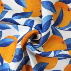 Little Johnny Seville Orange Linen Viscose | Dressmaking Fabric
