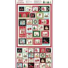 Cosy Christmas Advent Calendar Panel | Quilting Cotton Fabric