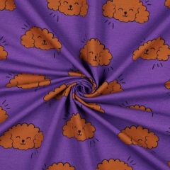 Lightweight Sweatshirt: Cloud Dogs Purple | Dressmaking Fabric