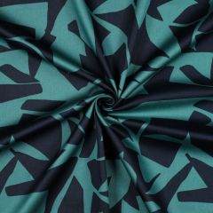 Cotton Satin Abstract Navy | Dressmaking Fabric