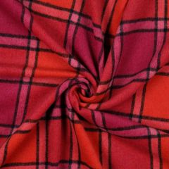 Brushed Check Coating Cerise | Dressmaking Fabric