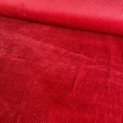 Cotton 4.5 Wale Washed Corduroy: Dark Red: Bolt End