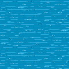 Scrawl Longhand Sea 1216B | Andover | Quilting Fabric