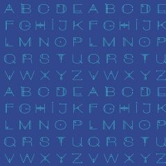 Scrawl Modern Alphabet Electric Blue 1217B | Andover | Quilting Fabric