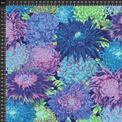 Kaffe Fassett Japanese Chrysanthemum: Blue PWPJ041| Quilting Fabric