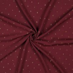 Viscose Challis Gold Dash Bordeaux | Dressmaking Fabric