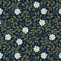 Celestial Flowers on Dark A756.3 | Lewis & Irene | Quilting Cotton: Bolt End