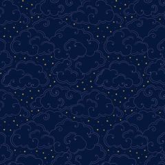 Celestial Clouds on Midnight A758.2 | Lewis & Irene | Quilting Cotton: Bolt End