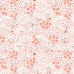 Clearbury Down Wild Meadows with Bees on Soft Rose A814.2 | Lewis & Irene | Quilting Cotton: Bolt End