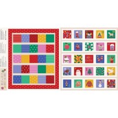 Dashwood Bright and Jolly Advent Calendar Panel | Quilting Cotton Fabric