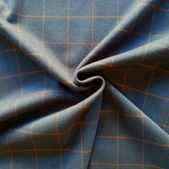 Soft Checked Shirting Camel on Navy | Dressmaking Fabric