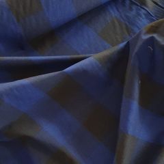 Big Check Cotton Print: Black and Navy | Dressmaking Fabric: Bolt End