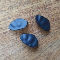 Hammered Metal Abstract Button: 30mm: Black | Haberdashery