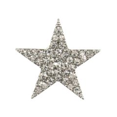 Diamante Silver Star Button | 21mm