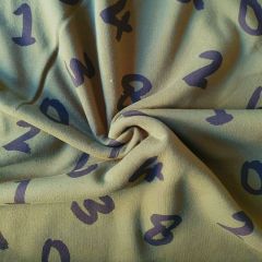 Sweatshirt Fleece: Numbers Army Green | Dressmaking Fabric