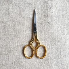 Classic Embroidery Scissors: Nickel with Gold Coloured Handles | Cutting Tools