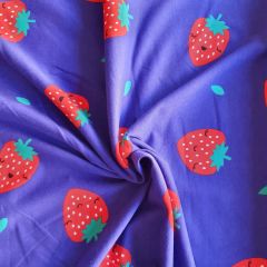 Lightweight Sweatshirt: Strawberries Cobalt | Dressmaking Fabric