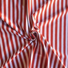 Cotton Jersey Yarn Dyed Stripes 10mm: Brique | Dressmaking Fabric